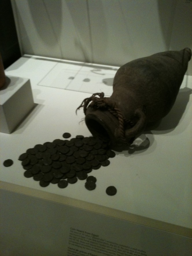 horde of coins in amphora